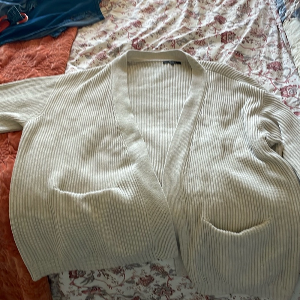 Quince cream open cardigan size xl